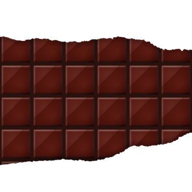 Yırtık kağıt altında çikolata tabağı