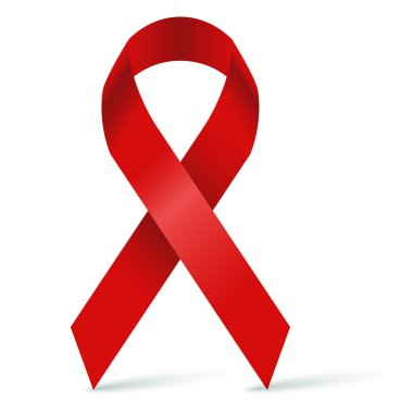 Red ribbon against HIV/AIDS clipart