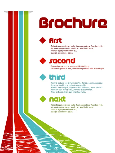 Brožura šablona s barevnými linkami — Stockový vektor