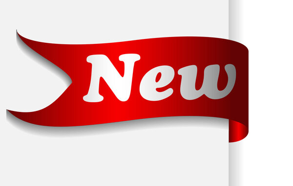 Red flag label with word new