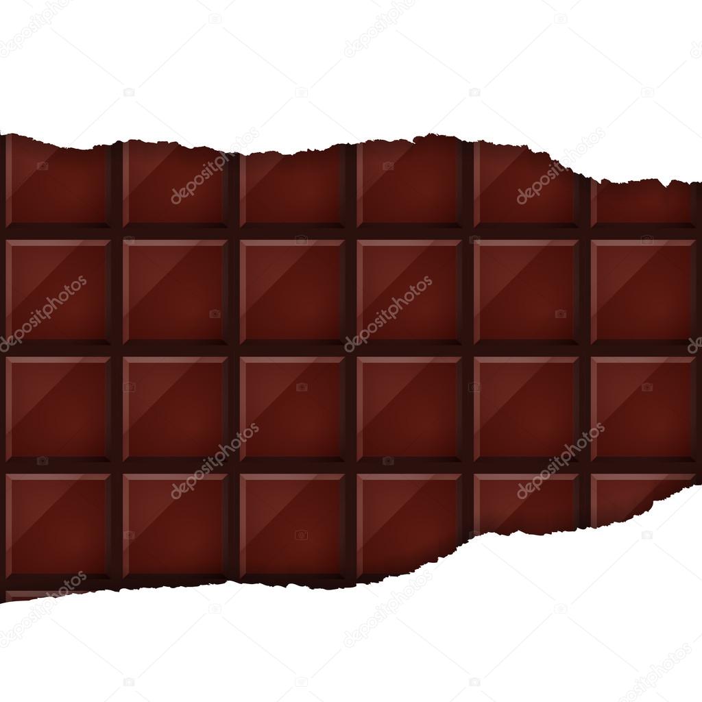 Chocolate plate under torn paper