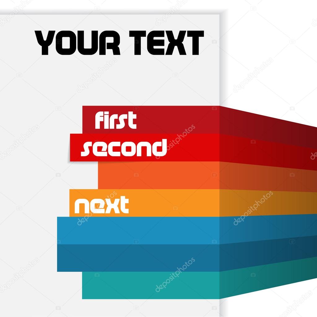 Text brochure with colorful lines