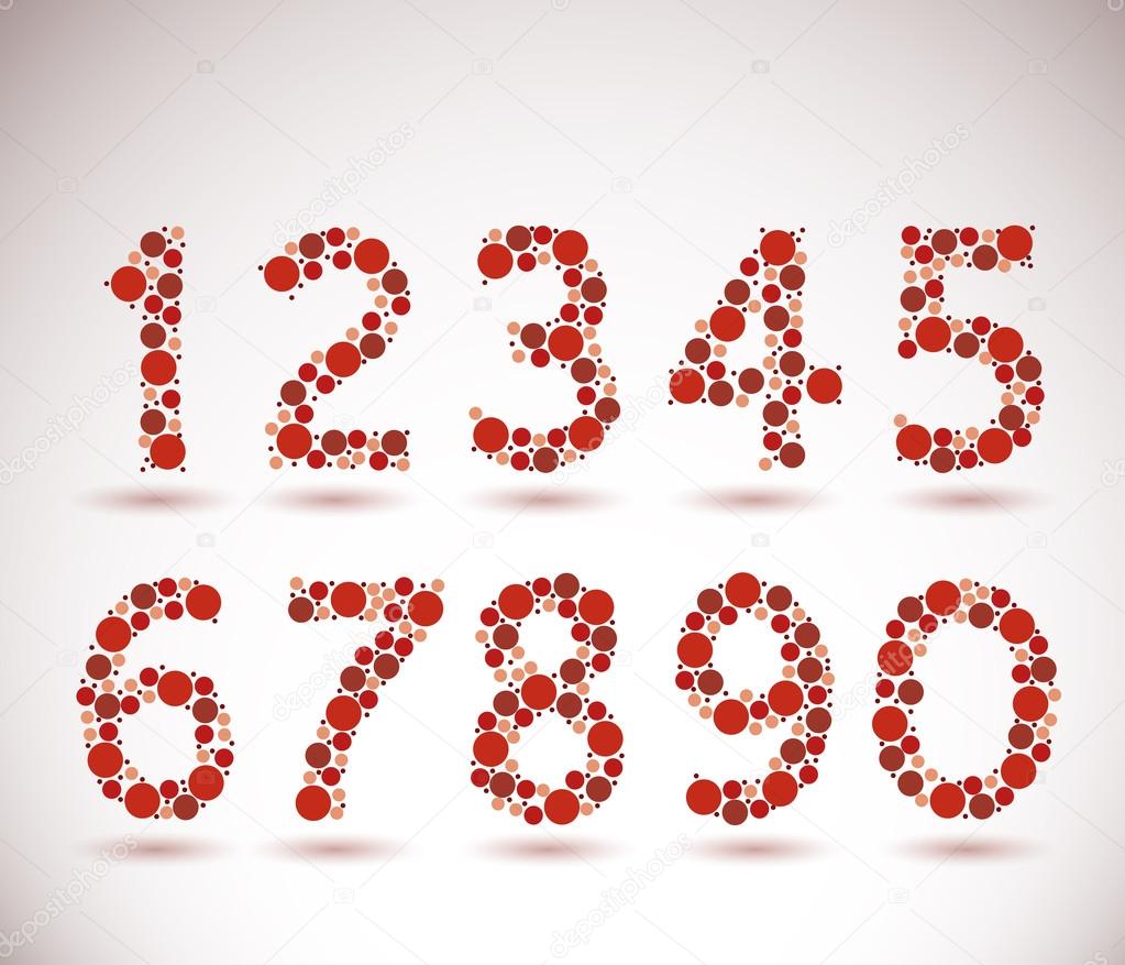 Set of decorative numbers