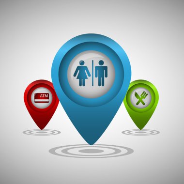 Üç harita işaretçi kümesi