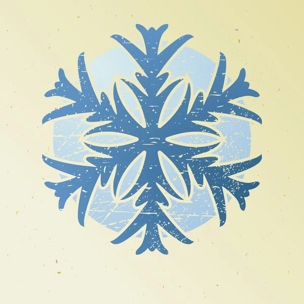 Scratched blue snowflake — Stock Vector