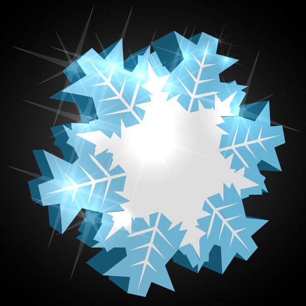 Abstract 3d glossy snowflake
