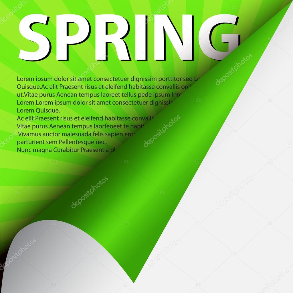 Text spring under curled corner