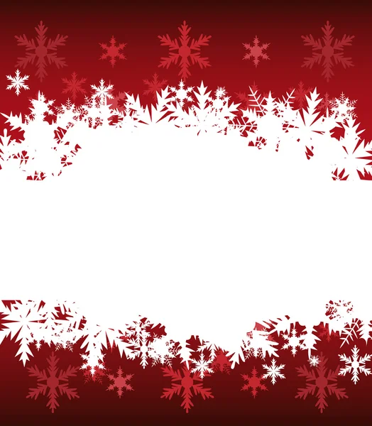 Red background with snowflakes — Stock Vector