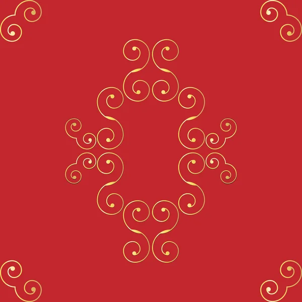 Декоративний червоний фон з золотими борідками — стоковий вектор