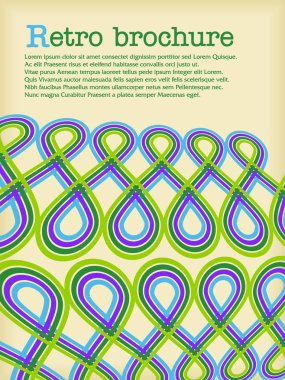 Retro broşür kavisli hatları ile