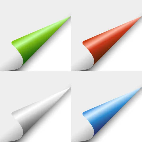 Sada barevných stočené rohy — Stockový vektor