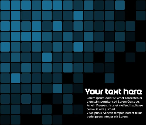 Textmuster mit blauen Quadraten — Stockvektor