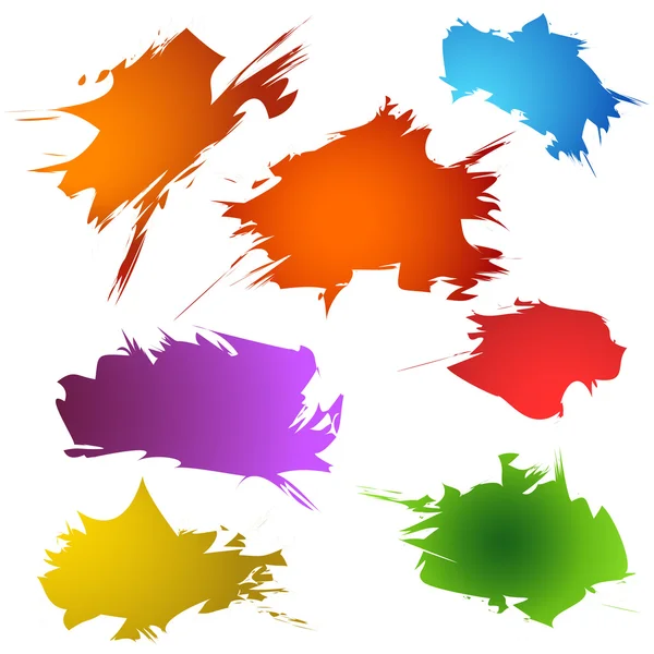 Ensemble de taches d'encre colorées — Image vectorielle
