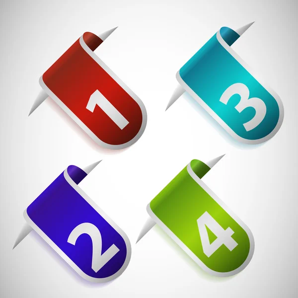 Color clips with numbers — Stock Vector