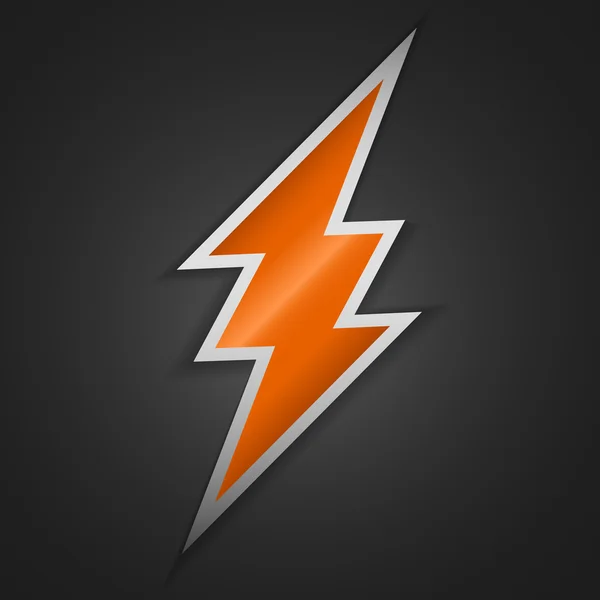 Orange thunder on dark background — Stock Vector