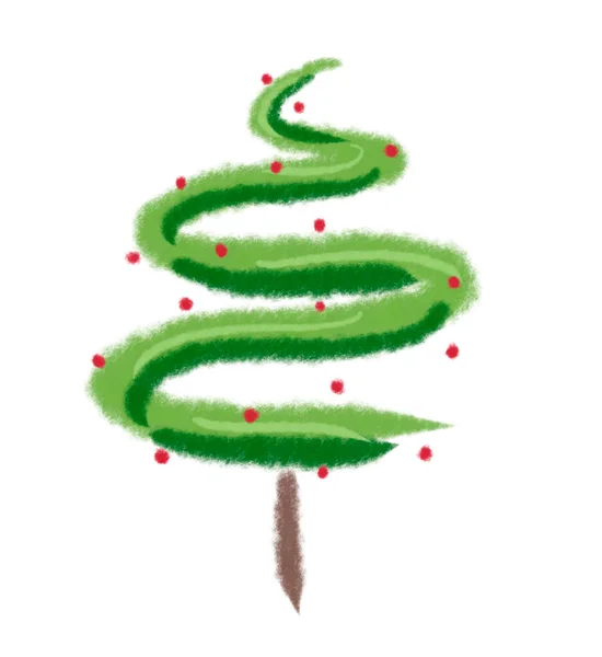 Green Christmas Tree Symbol Happy New Year Merry Christmas Holiday — Stock Photo, Image