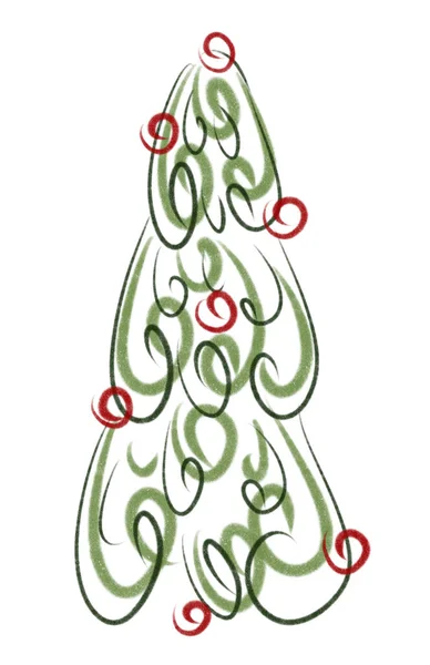 Grüner Weihnachtsbaum Als Symbol Für Ein Glückliches Neues Jahr Frohe — Stockfoto