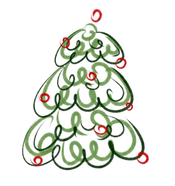 Green Christmas Tree Symbol Happy New Year Merry Christmas Holiday — Stock Photo, Image