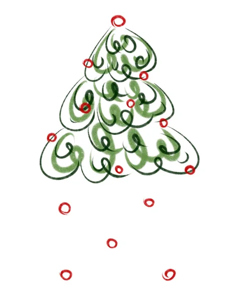 Grüner Weihnachtsbaum Als Symbol Für Ein Glückliches Neues Jahr Frohe — Stockfoto
