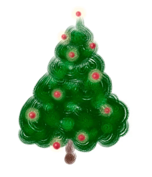 Green Christmas Tree Symbol Happy New Year Merry Christmas Holiday — Stock Photo, Image