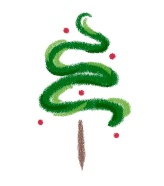 Green Christmas Tree Symbol Happy New Year Merry Christmas Holiday — Stock Photo, Image