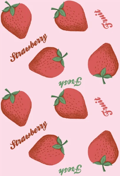 STRAWBERRY 3 texture and background — Stock Vector