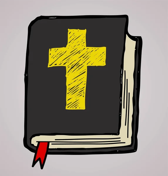 Biblia aislada con doodle vector de arte — Archivo Imágenes Vectoriales