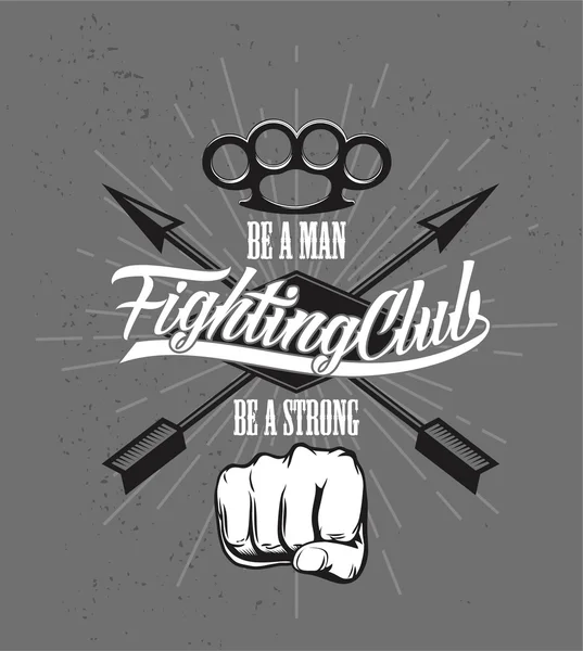 Fighting club Monochrome graphic style — Stock Vector
