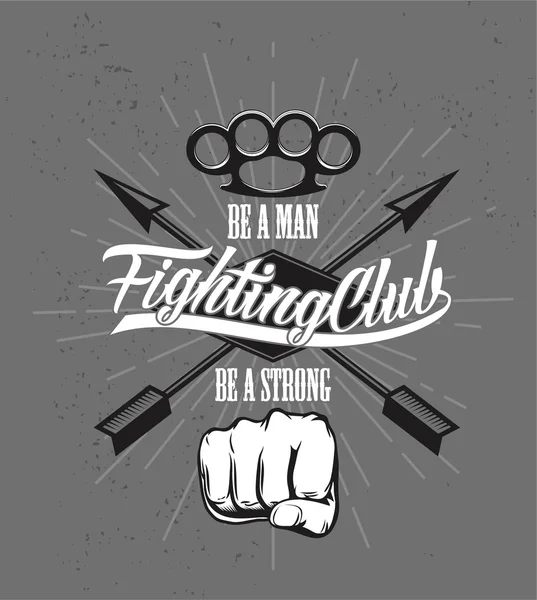 Fighting club Monochrome graphic style — Stockový vektor