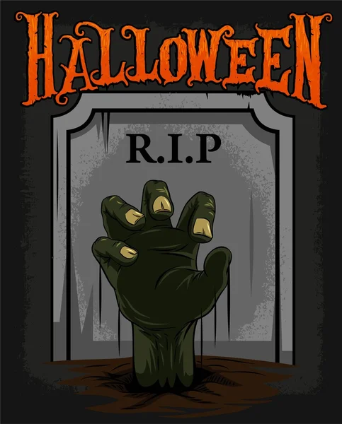 Hand von Zombie und Halloween — Stockvektor