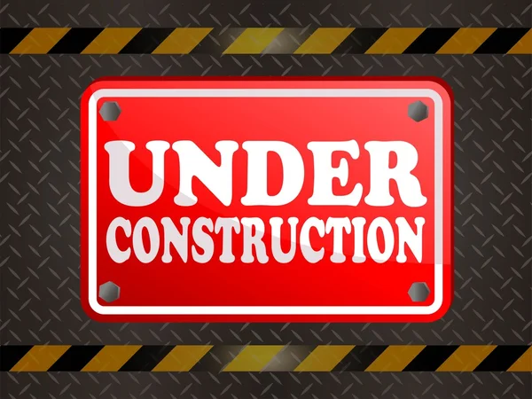 UNDER CONSTRUCTION WITH METAL ISOLATED — Stock Vector