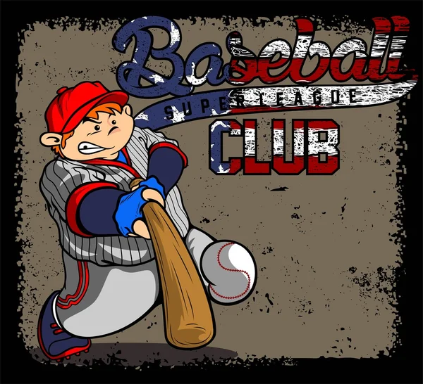 Batteur de baseball ou de softball se balançant au ballon — Image vectorielle