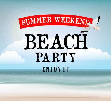 Plaj partisi poster veya illüstrasyon