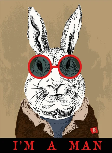 Cool rabbit retro — Stock Vector