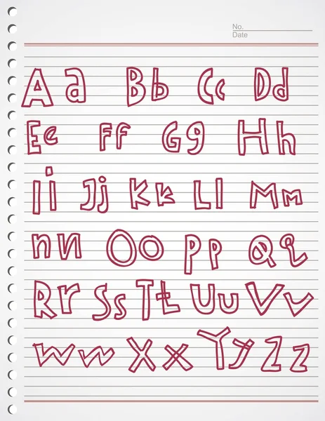 Alfabet kiddies doodle Vectorbeelden