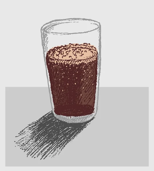 Un vaso de refresco doodle vector — Vector de stock