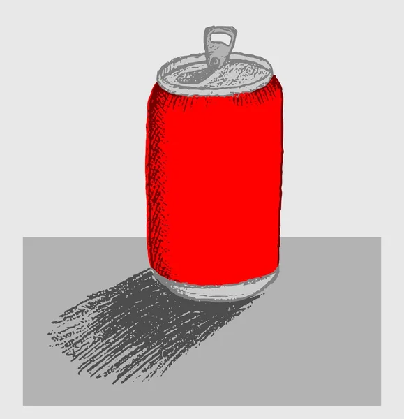 Soft drink on alluminium doodle vector — Stock Vector