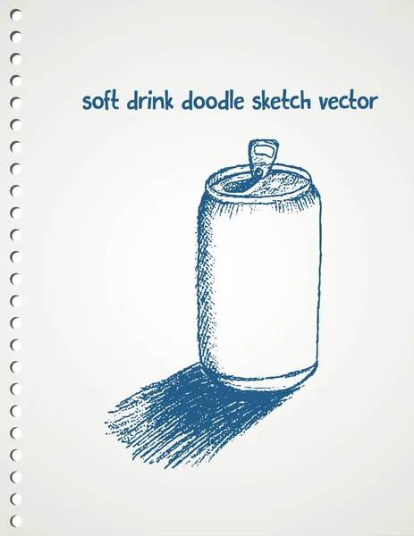 Frisdrank schets vector op blanco papier — Stockvector