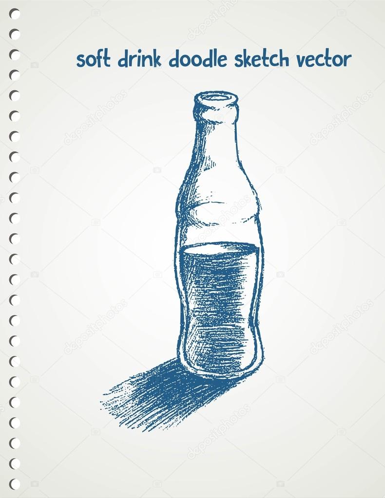 Doodle style soda bottle illustration in vector format
