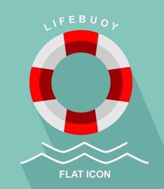 Lifebuoy düz simgesi