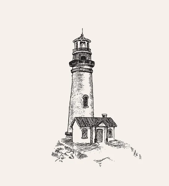 Light house doodle vector — Stock Vector