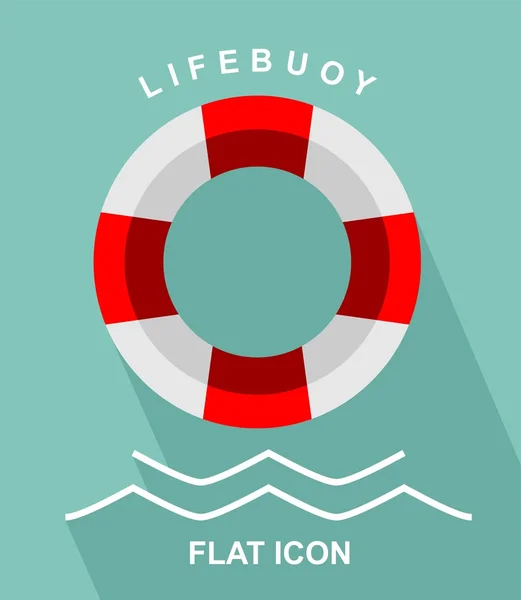 Lifebuoy Icono plano — Vector de stock