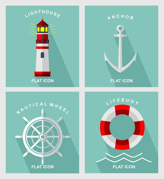 Nautical element flat icon — Stock Vector