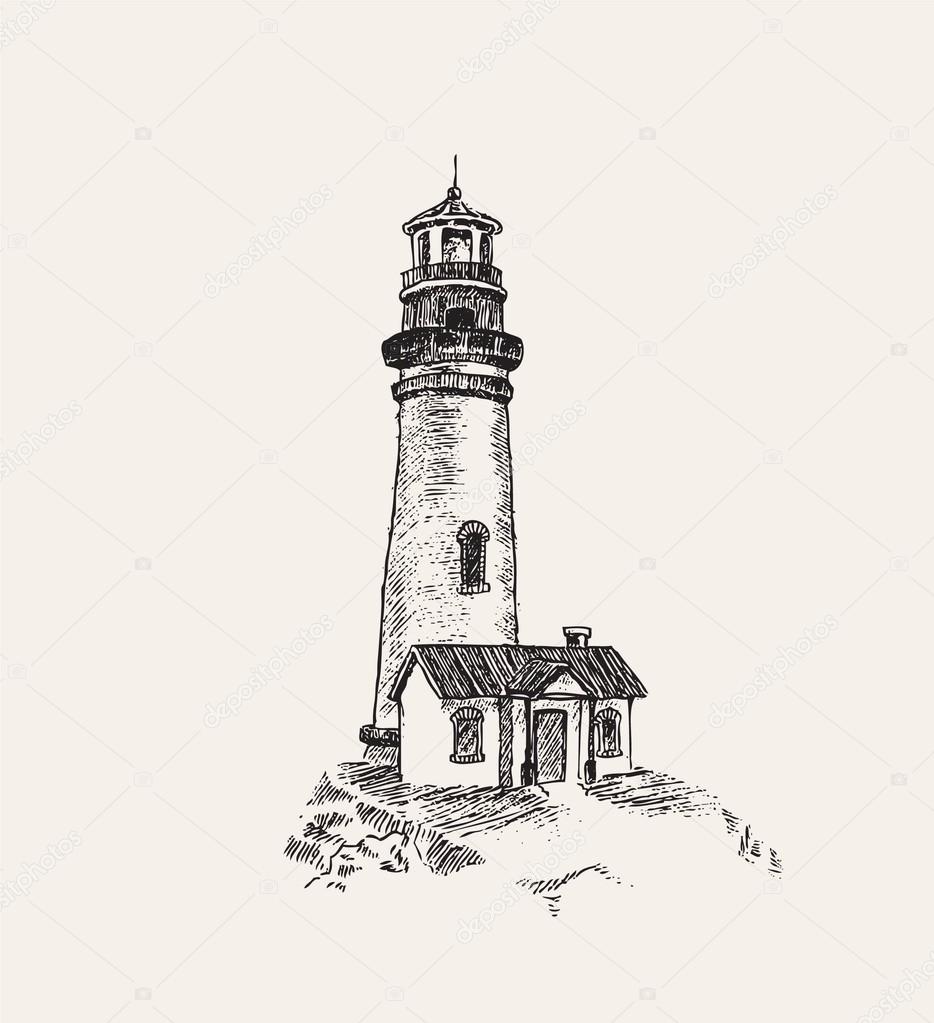 light house doodle vector