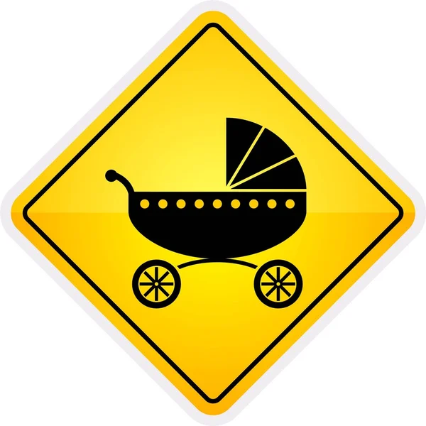 Baby kar of baby aan boord van teken — Stockvector