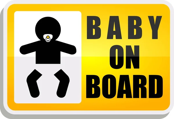 Baby on board label or sign — Stock Vector