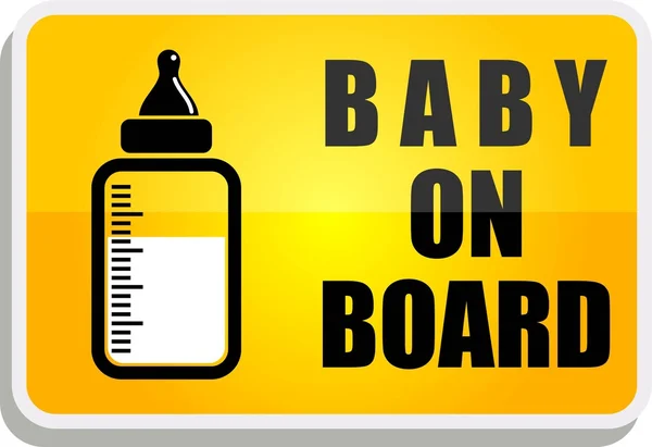 Baby on board with nipple kid — Stock Vector