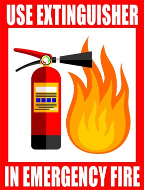 USE EXTINGUISHER TO REMOVE FIRE POSTER OR PAMPHLET ICON