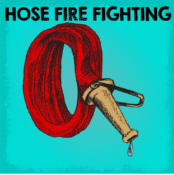 Hose fire fighting doodle icon — Stock Vector