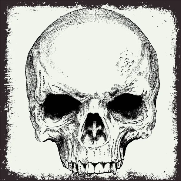 Skull vector for t shirt print or element grunge design — ストックベクタ